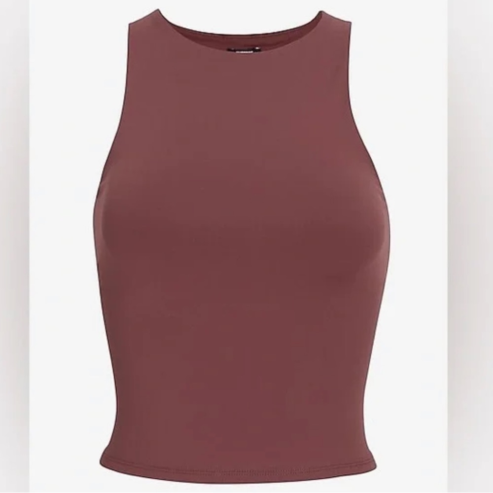PURPLE Body Contour High Compression High Neck Cropped Tank